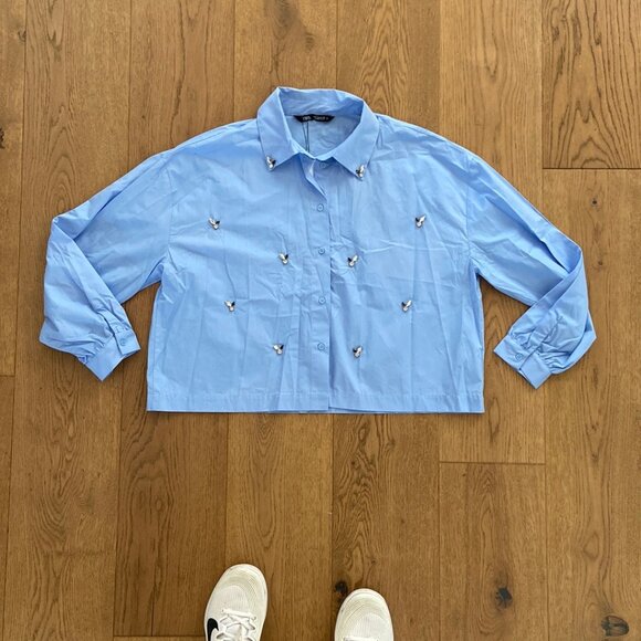 Zara Jewel Poplin Shirt - Picture 7 of 13